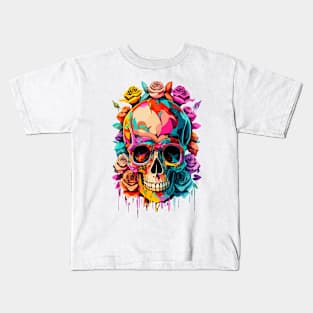 Skull and Roses Multcolor Kids T-Shirt